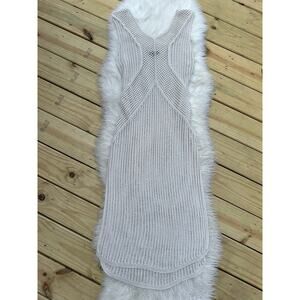 Club Z Collection White Cream Knit Crochet Net Dress